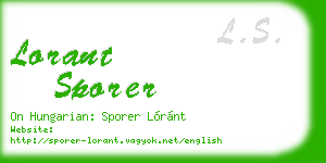 lorant sporer business card