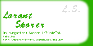lorant sporer business card